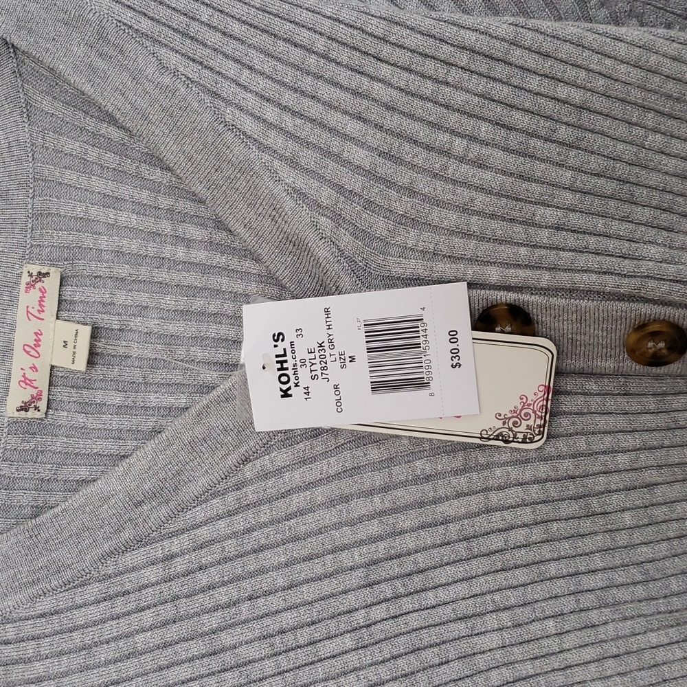 Kohl's Grey button up long sleeve - Picture 3 of 3